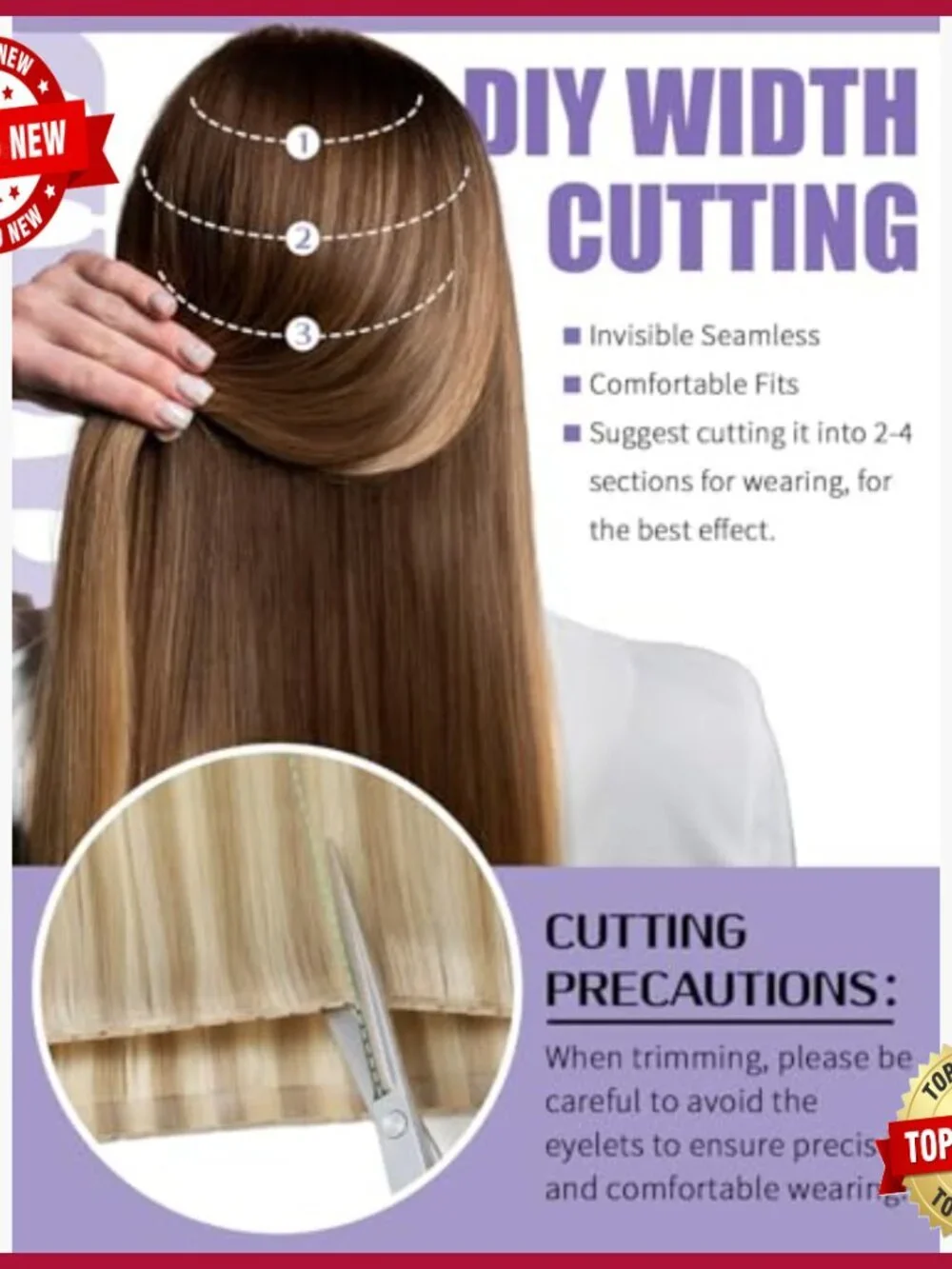 20 Inch Human Hair Extensions Straight Invisible Weft 50G
